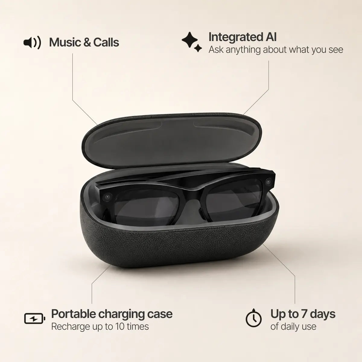 AI Smart Glasses 4K Camera for Creators